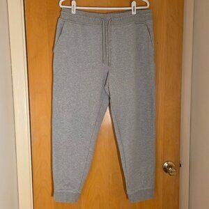 Everlane Fleece Elastic Drawstring Sweatpants Joggers Mens L Gray 27" Inseam